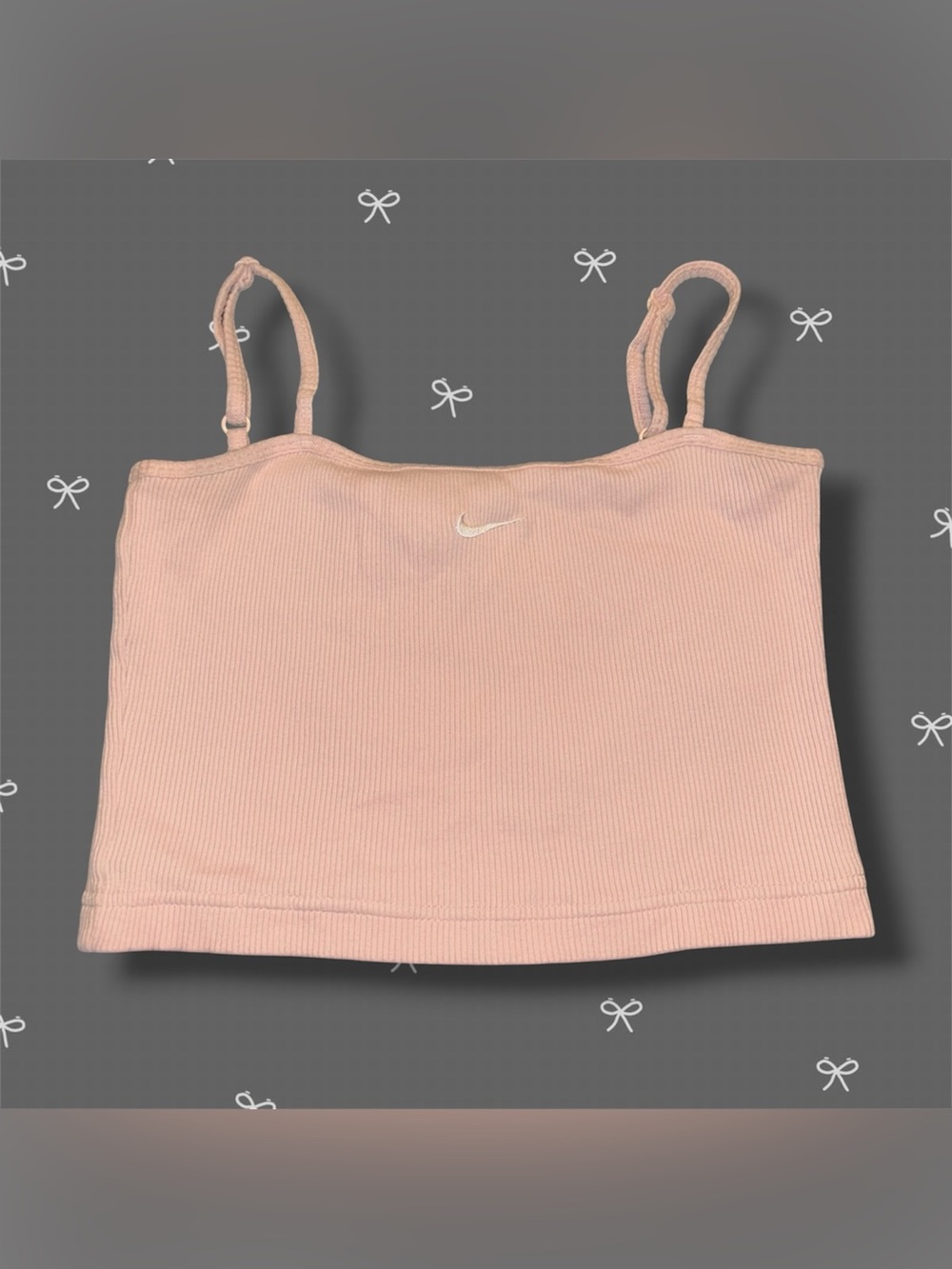 Baby Pink Nike Cropped Tank Top